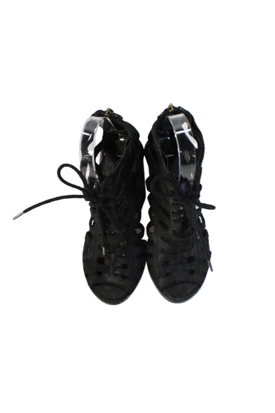 Rebecca Minkoff Womens Leather Strappy Heels Black Size 5M