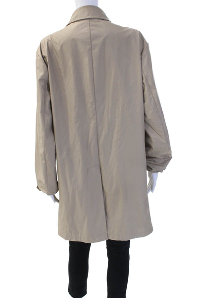 Brooks Brothers Unisex Raincoat Beige Button Polyester Long Sleeve Size L