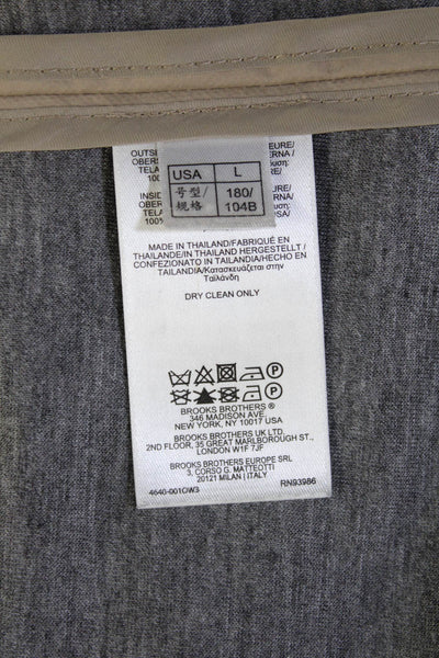 Brooks Brothers Unisex Raincoat Beige Button Polyester Long Sleeve Size L