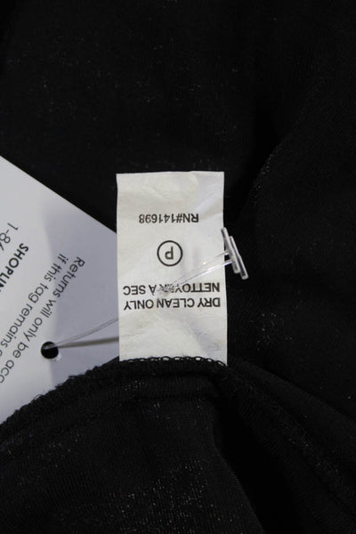 Ramy Brook Women Black Blouson High Neck Knee Length Dress Size 12