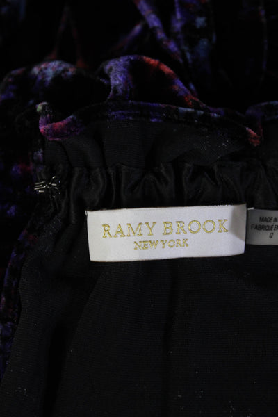 Ramy Brook Women Black Blouson High Neck Knee Length Dress Size 12