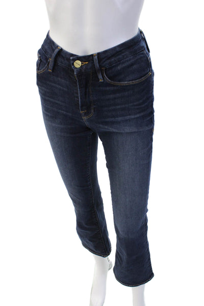 Frame Women Bootcut Cropped Dark Blue Jeans Size 25
