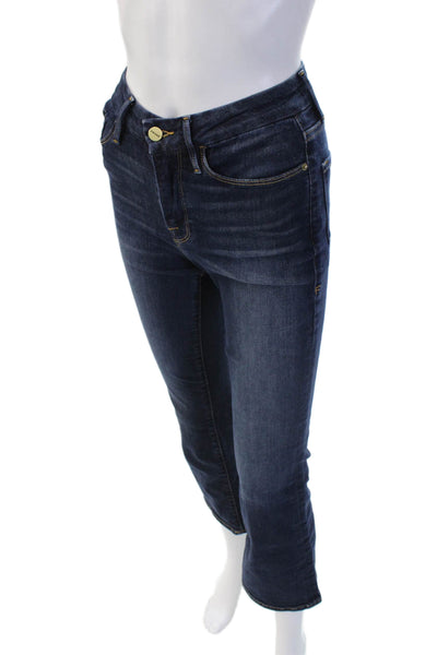 Frame Women Bootcut Cropped Dark Blue Jeans Size 25