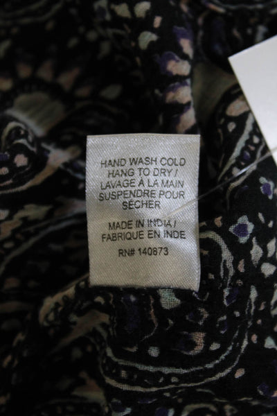 Love Shack Fancy Womens Peasant Mini Skirt Black Paisley Cotton Size 2