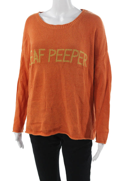 Pink Pineapple Unisex Orange Cotton Pullover Round Neck Long Sleeve Size S