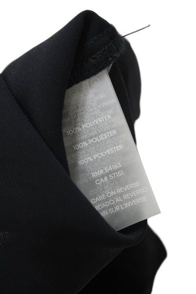 Calvin Klein Women Sleeveless Button Front Black Top 100% Polyester Size L