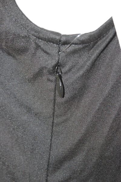 Kasper Women Black Sheath Dress High Neck Sleeveless Zip Size 4