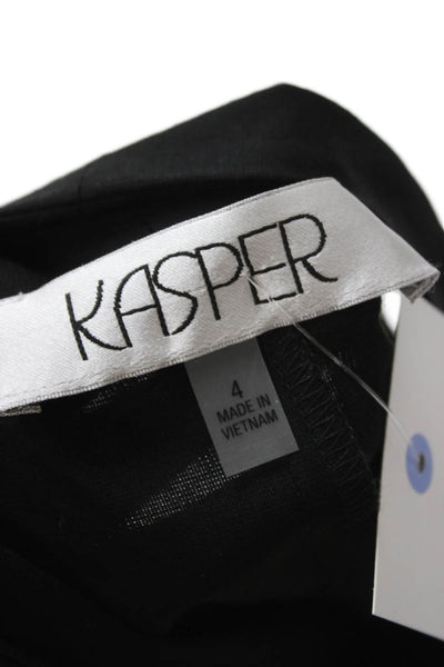 Kasper Women Black Sheath Dress High Neck Sleeveless Zip Size 4