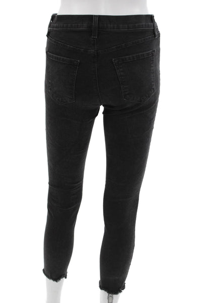 J Brand Womens Ankle Skinny Black Jeans Mid Rise Button Size 27