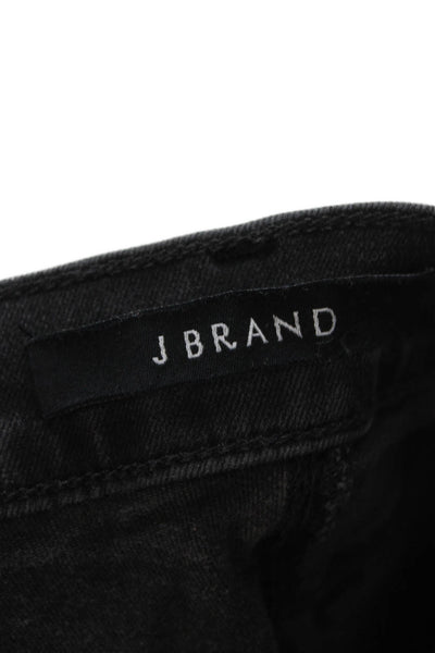 J Brand Womens Ankle Skinny Black Jeans Mid Rise Button Size 27