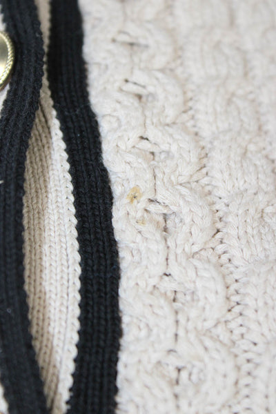J Crew Unisex Cardigan Beige Button Crew Neck Long Sleeve Cotton Blend Size S