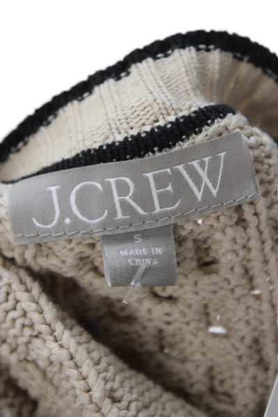 J Crew Unisex Cardigan Beige Button Crew Neck Long Sleeve Cotton Blend Size S