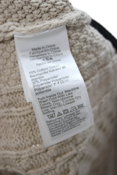 J Crew Unisex Cardigan Beige Button Crew Neck Long Sleeve Cotton Blend Size S
