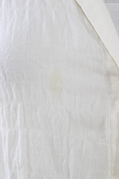 Bella Dahl Women Button-Up Collared White Long Sleeve Bohemian Size S