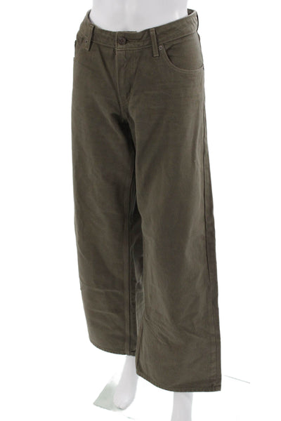 Levis Mens Brown High Rise Cotton Blend Army Pants Button Fly Size 32