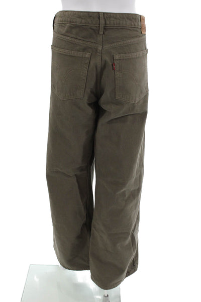 Levis Mens Brown High Rise Cotton Blend Army Pants Button Fly Size 32