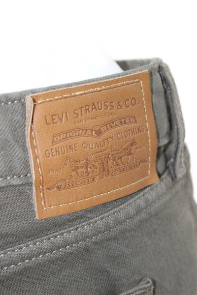 Levis Mens Brown High Rise Cotton Blend Army Pants Button Fly Size 32