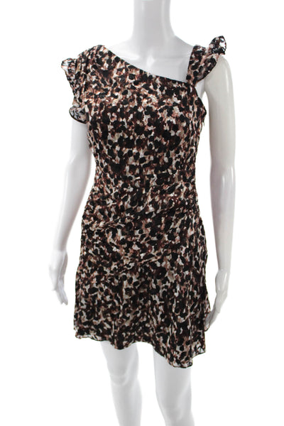 Rachel Zoe Women Black Animal Print Mini Sheath Dress Size 4