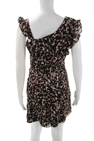 Rachel Zoe Women Black Animal Print Mini Sheath Dress Size 4