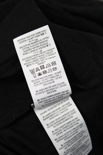Boden Women A-Line Black Cotton V-Neck Knee Length Dress Long Sleeve Size 6