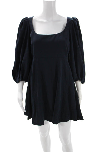 Rebecca Taylor Women Dark Blue Fit & Flare Mini Dress Size 4