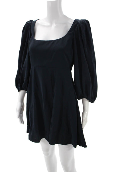 Rebecca Taylor Women Dark Blue Fit & Flare Mini Dress Size 4