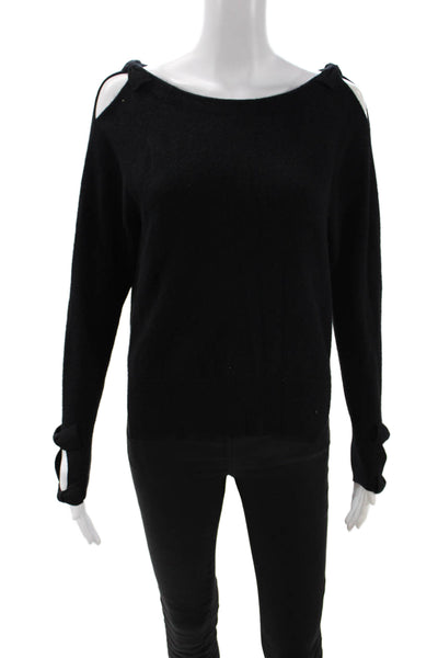 Juicy Couture Womens Black Cashmere Pullover Roundneck Long Sleeve Size XS