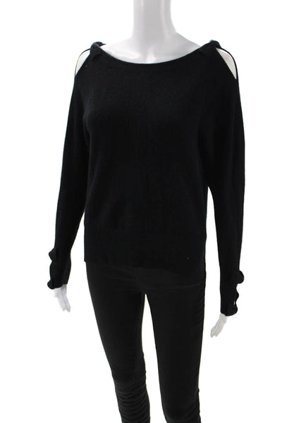 Juicy Couture Womens Black Cashmere Pullover Roundneck Long Sleeve Size XS