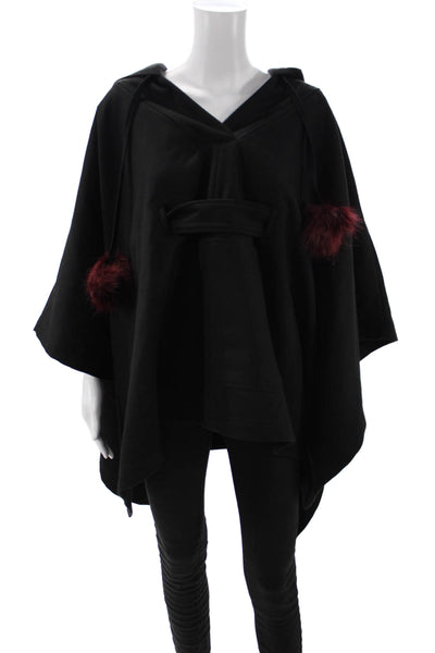 Laundry by Shelli Segal Womens Black Gothic V-Neck Cape Drawstring Size XS