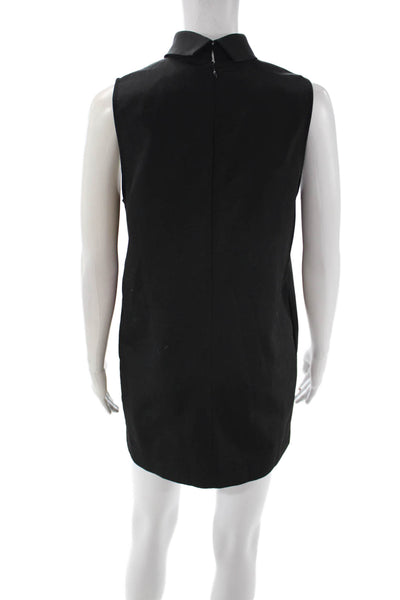 Yumi Kim Women Shift Dress Black Sleeveless Mock Neck Zip Polyester Size S
