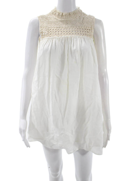 Girl. Band of Outsiders Womens Tunic Blouse Beige Sleeveless Size 2