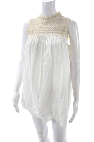 Girl. Band of Outsiders Womens Tunic Blouse Beige Sleeveless Size 2