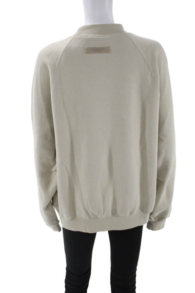 Essentials Unisex Pullover Sweatshirt Beige Crewneck Longsleeve Graphic Size XS