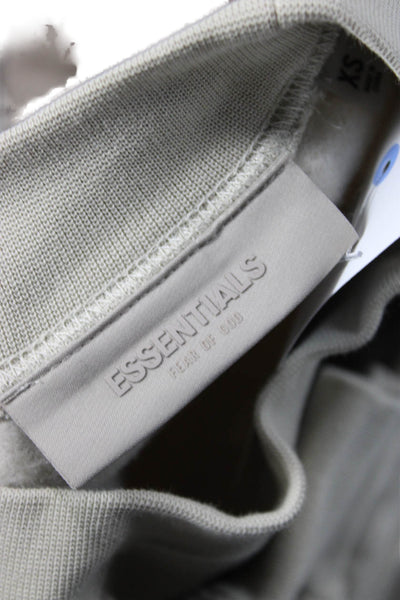 Essentials Unisex Pullover Sweatshirt Beige Crewneck Longsleeve Graphic Size XS