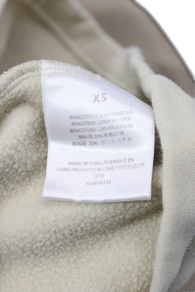 Essentials Unisex Pullover Sweatshirt Beige Cotton Crewneck Size XS