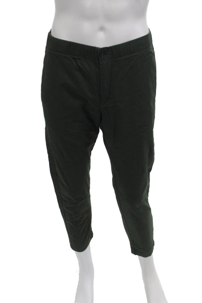 Bonobos Mens Ankle Cropped Pants Green Button 100% Cotton Size S