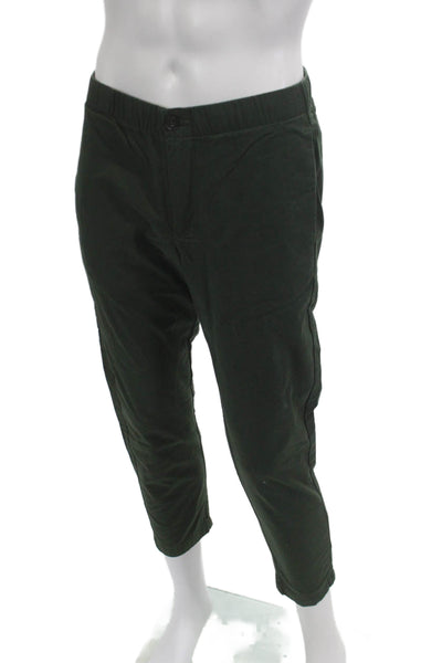 Bonobos Mens Ankle Cropped Pants Green Button 100% Cotton Size S