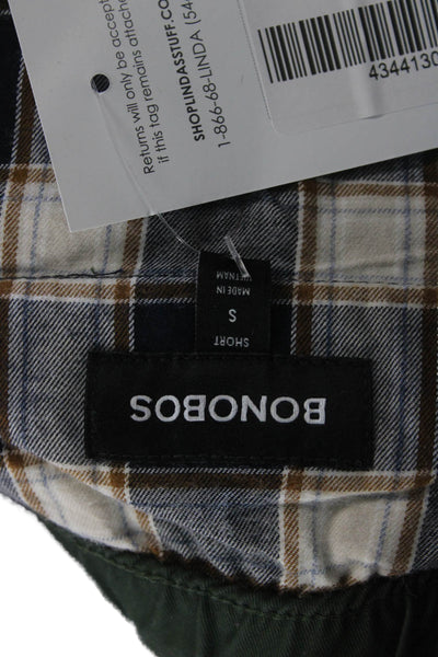 Bonobos Mens Ankle Cropped Pants Green Button 100% Cotton Size S