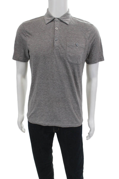 Banana Republic Mens Collared Short Sleeve Button-Up Polo Shirt Gray Size S