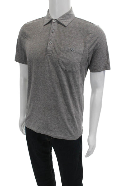 Banana Republic Mens Collared Short Sleeve Button-Up Polo Shirt Gray Size S