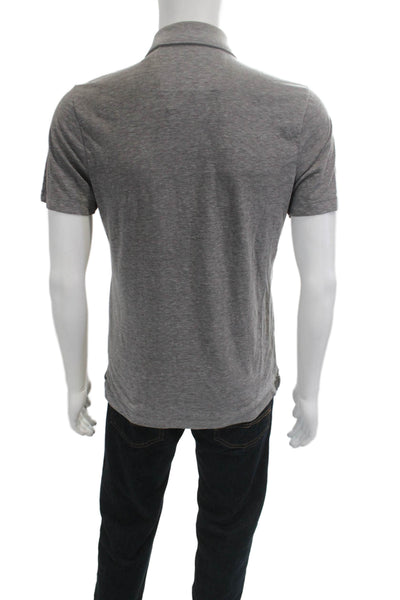 Banana Republic Mens Collared Short Sleeve Button-Up Polo Shirt Gray Size S