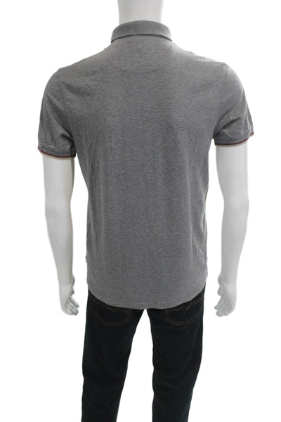 Ted Baker London Mens Collared Short Sleeve Button-Up Polo Shirt Gray Size 3