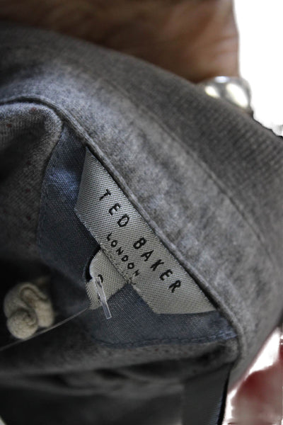 Ted Baker London Mens Collared Short Sleeve Button-Up Polo Shirt Gray Size 3