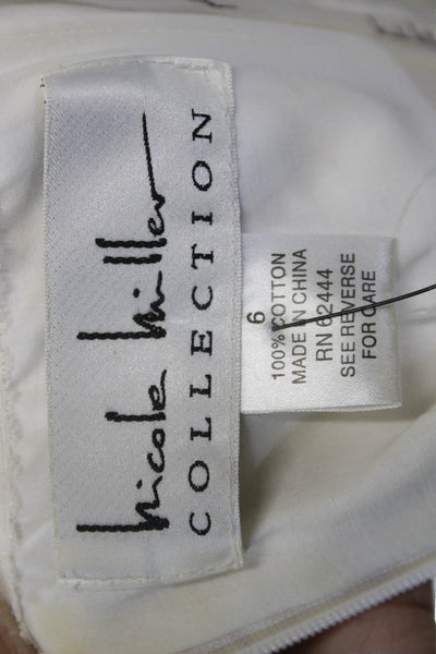 Nicole Miller Collection Women Fit & Flare Floral White Sleeveless Dress Size 6