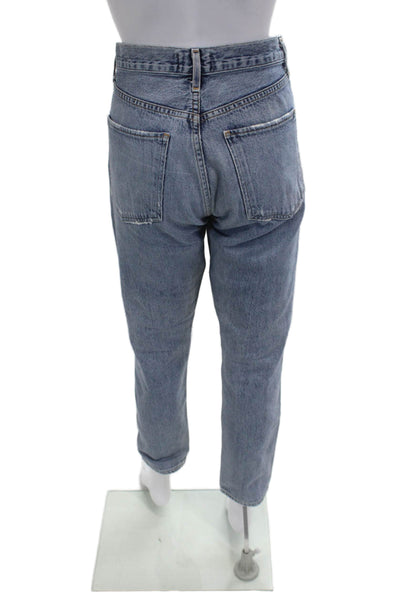 Agolde Womens Cropped Mom High Rise Blue Jeans Size 27