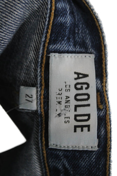 Agolde Womens Cropped Mom High Rise Blue Jeans Size 27
