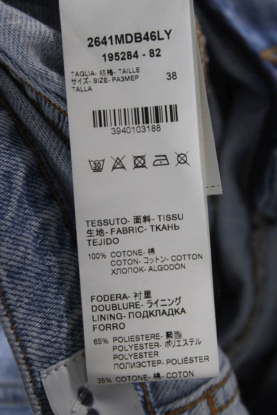 MSGM Mens Bermuda Shorts Blue 100% Cotton Solid Spring 90s Size 38