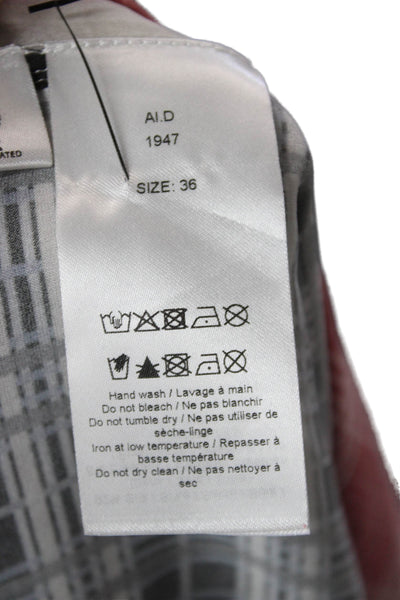 Ganni Womens Wrap Maxi Skirt Black Plaid Silk Size 36