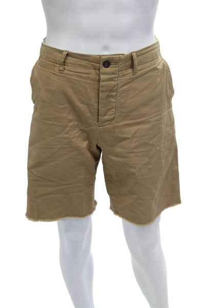 J Crew Mens Chino Shorts Tan Cotton Button Size 34