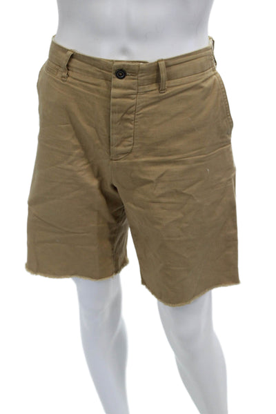J Crew Mens Chino Shorts Tan Cotton Button Size 34